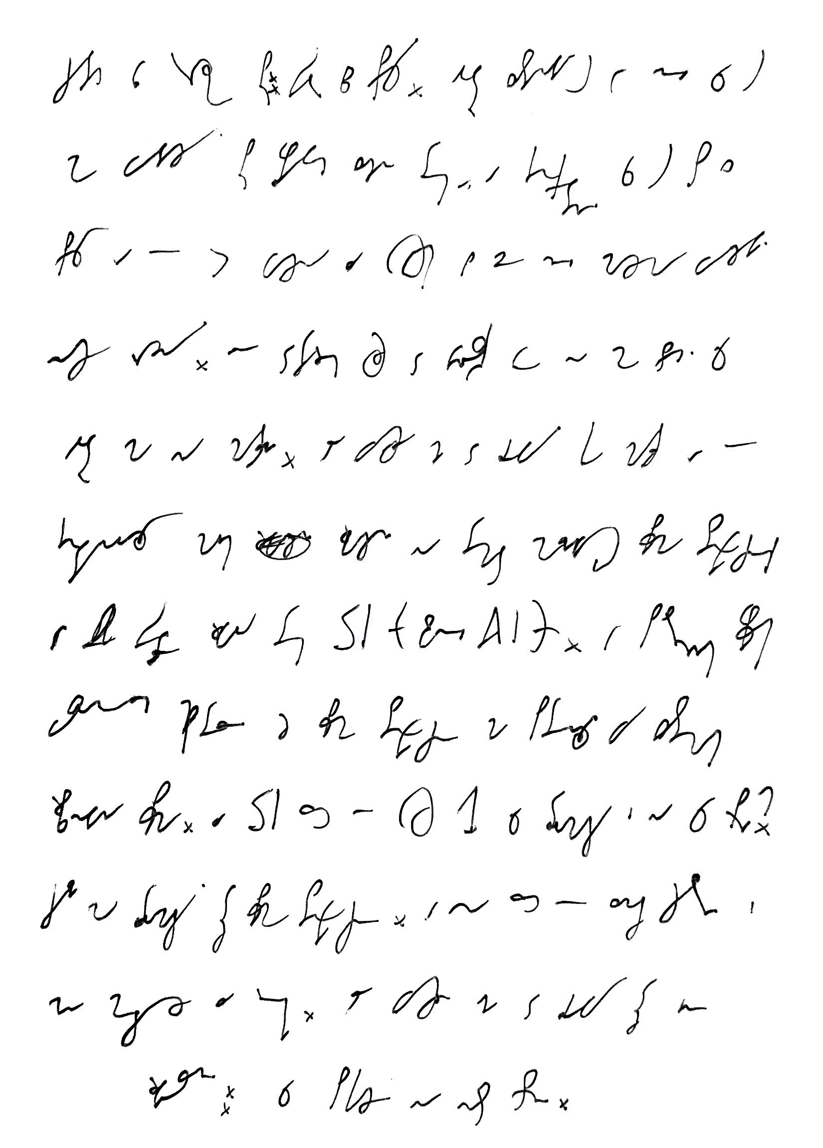 Pierwsza kartka wpisu zapisana pismem stenograficznym, tłumaczenie w tekście wpisu